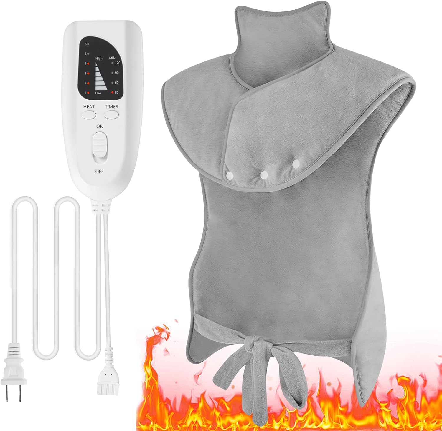 FineBud Weighted Heating Pad for Back Pain Relief,24'‘×37