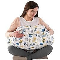 Vista 15 de Almohada de lactancia BATTOP para lactancia materna, alimentación con biberón, almohadas de lactancia de talla grande con correa ajustable