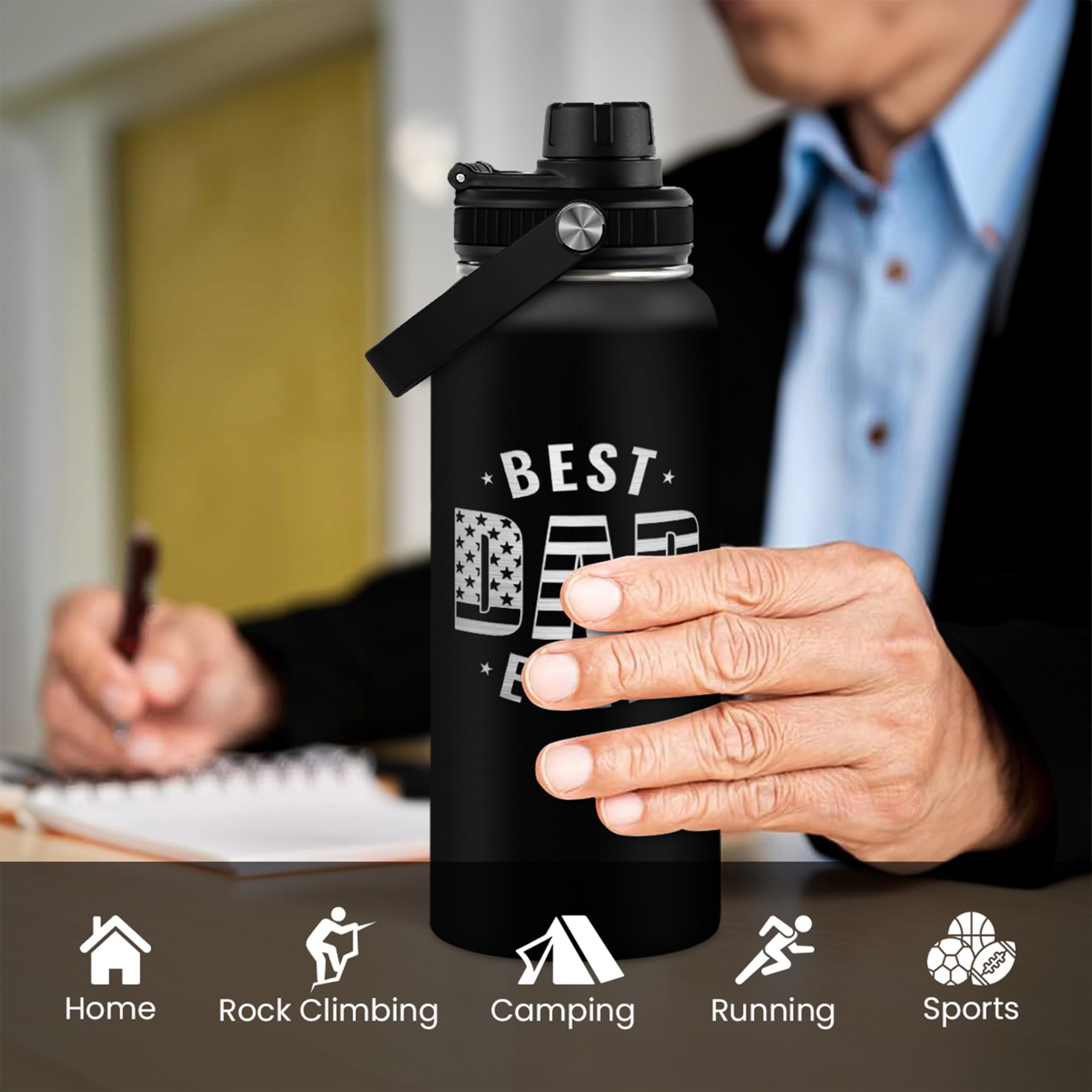 Amazon.com: Best Dad Ever Water Bottle 32oz