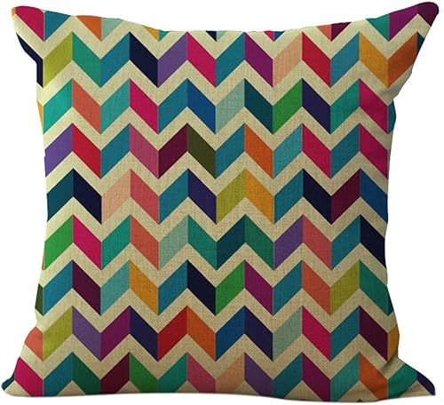 Miniatura 5 de ChezMax Fundas de cojín abstractas de algodón y lino para respaldo de silla, funda de cojín geométrica decorativa para sofá, cama, silla, 18 x 18