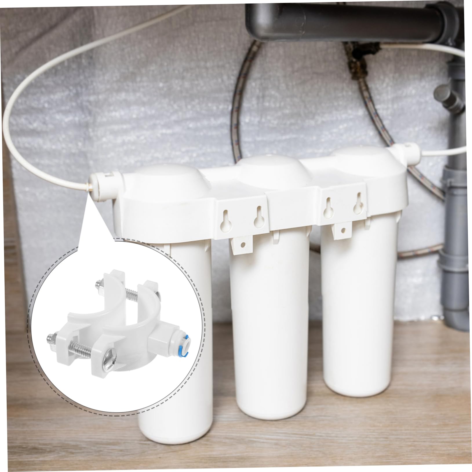 Tofficu Plastic Water Filters Clamp for Reverse Osmosis System Drain Saddle Valve Easy Installation Compatible with Standard Plumbing — view 4