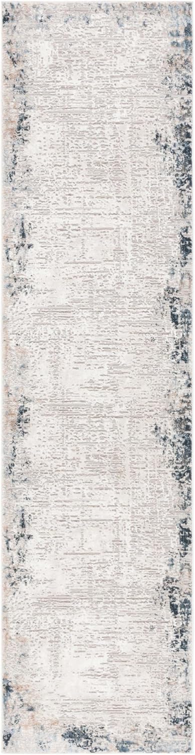 SAFAVIEH Parker Collection Runner Rug - 2' x 8', Taupe & Ivory Blue, Modern Design, Non-Shedding & Easy Care, Ideal for High Traffic Areas in Living Room, Bedroom (PRK101E)