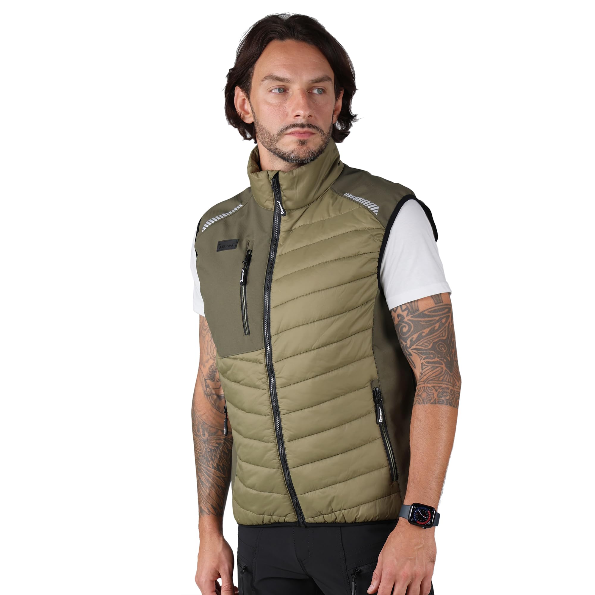 Ellobird Men's Lightweight Puffer Vest, Quilted Hiking Winter Jacket Work