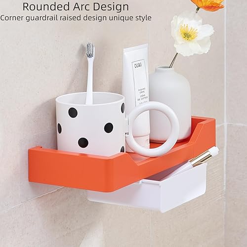 Miniatura 5 de NINSI Estantes flotantes para pared con un cajón pequeño, decoración del hogar, estante de exhibición sin taladro para pared de habitación, estante