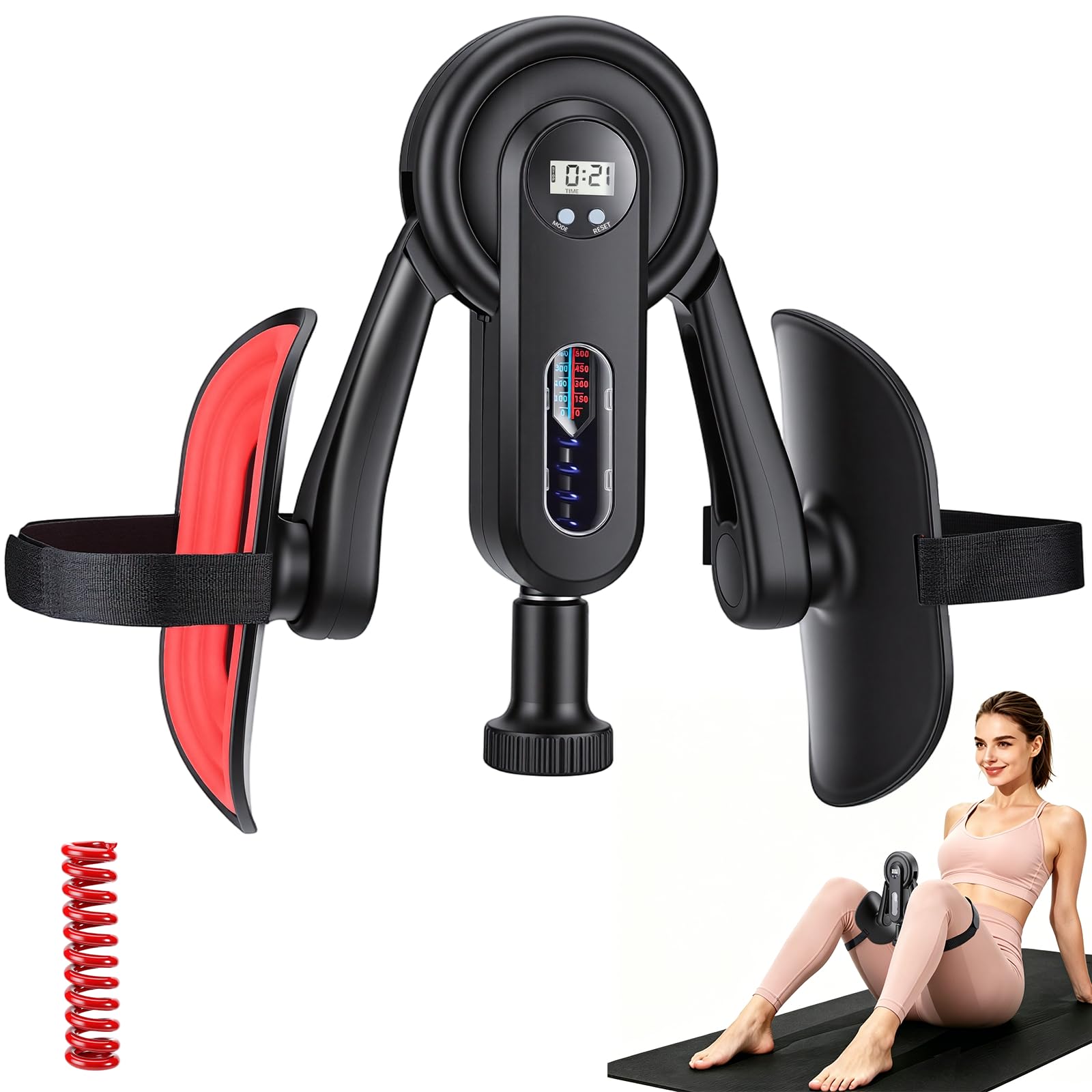 WixbFyn Attrezzo Interno Coscia e Pavimento Pelvico Kegel per Uomo e Donna, Display LED, Resistenza Regolabile 0–61Kg, Glutei e Cosce Tonificazione, Allenamento a Casa, 360° Training Thigh Master