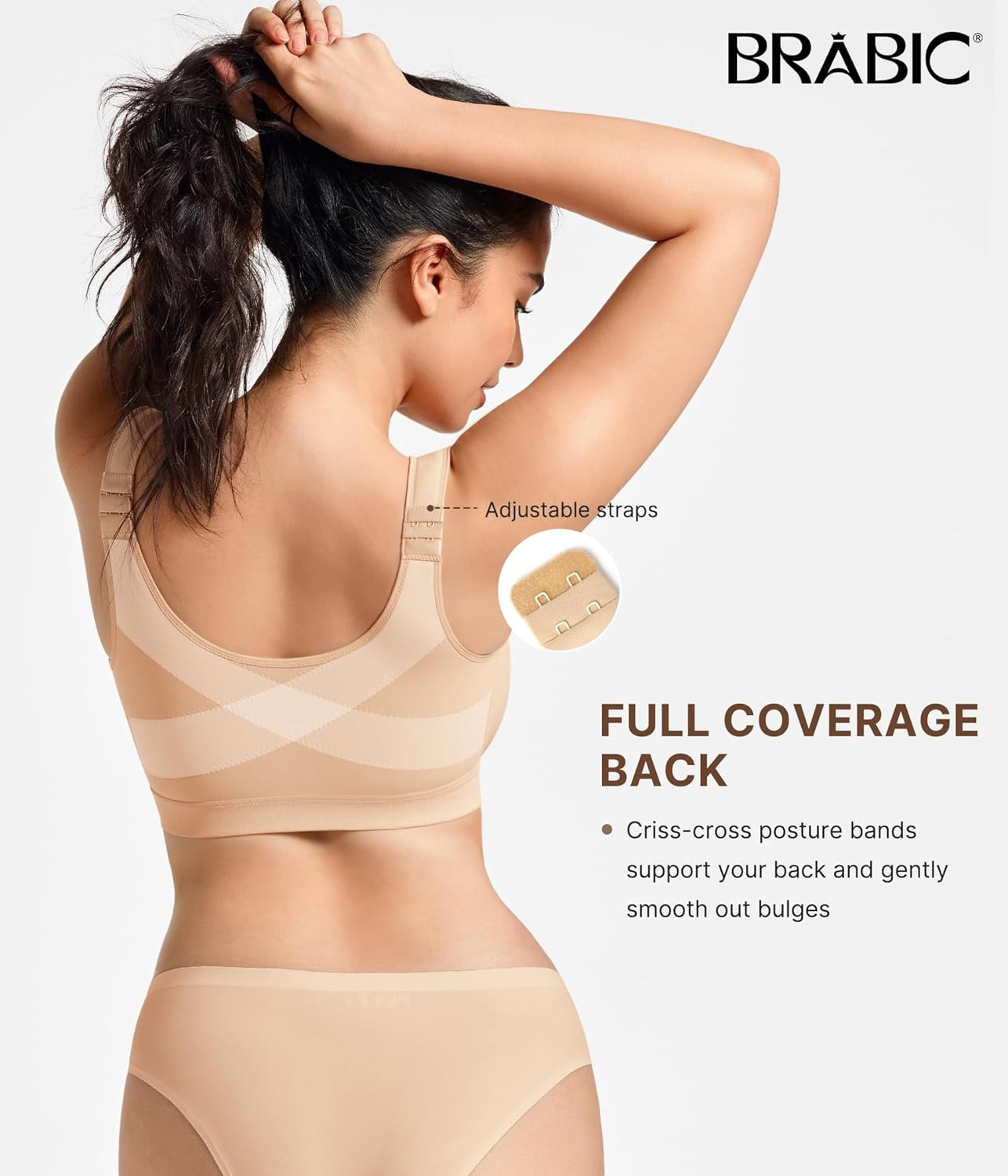 BRABIC Front Closure Bras for Women Compression Surgical Bra No Underwire Full Coverage Wireless Bralette - Image 2