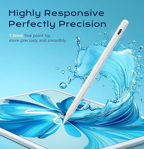 Miniatura 3 de Lápiz óptico para iPad de 9ª y 11ª generación, 5X lápiz digital de carga rápida, compatible con Apple iPad Pro 2018-2025 de 11 pulgadas, 12.9