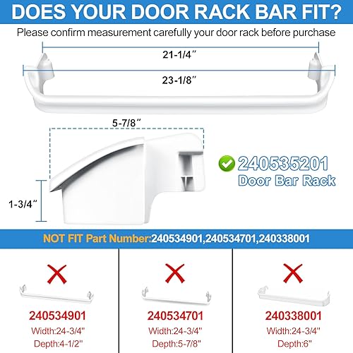 Miniatura 4 de Estante de puerta de refrigerador mejorado 240535101 y 240535201 compatible con Frigidaire Kenmore para recambio de estante de puerta, barra de