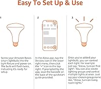 Vista 5 de Yaxa Basics Smart BR30 LED Light Bulb, Dimmable Soft White (2700K), 9W (60W Equivalent), 800LM, Works with Alexa Only, 2.4 GHz Wi-Fi, No Hub