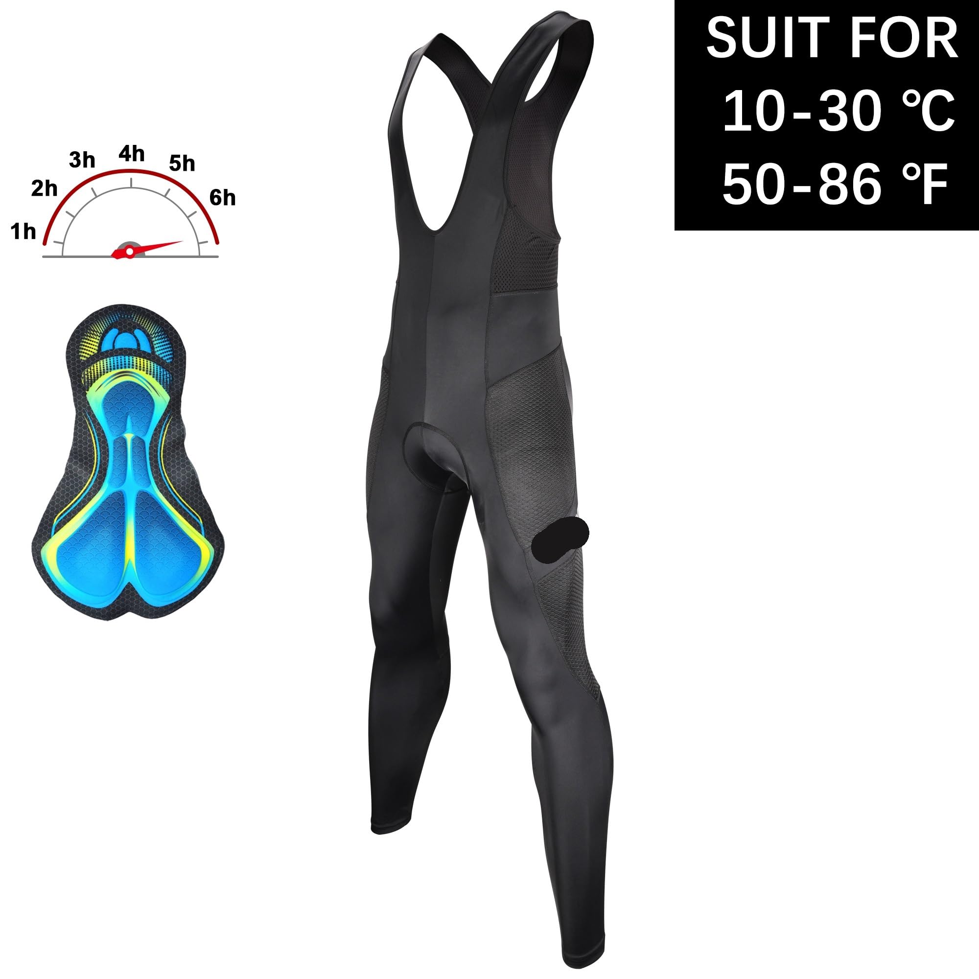 Salopette Ciclismo Pantaloni con Bretelle da Ciclismo Estivi Uomo Imbottitura in Gel Lunghi
