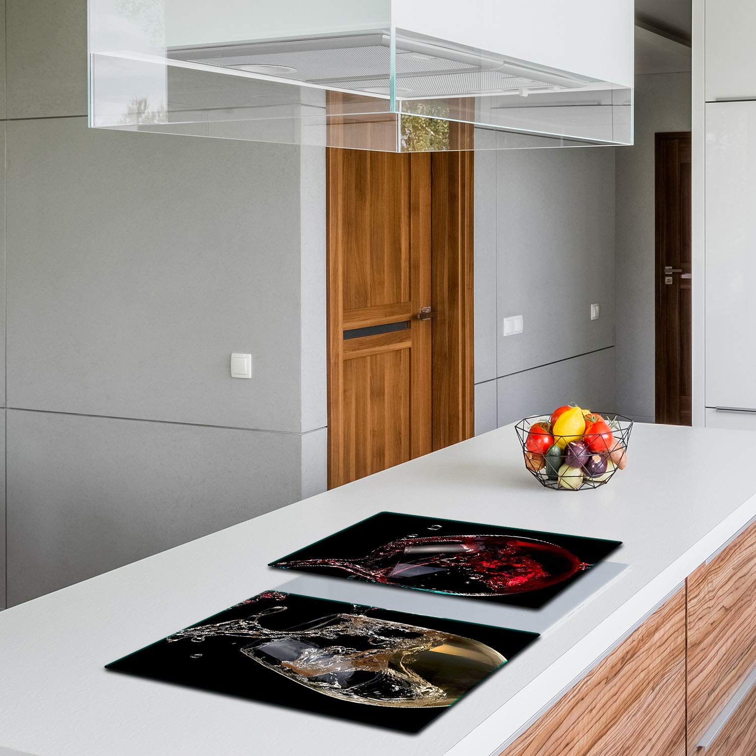 Herdabdeckplatte Aus Glas – 2-teilig, 60x52 Cm, Mit New York Motif Für Ceran & Induktion