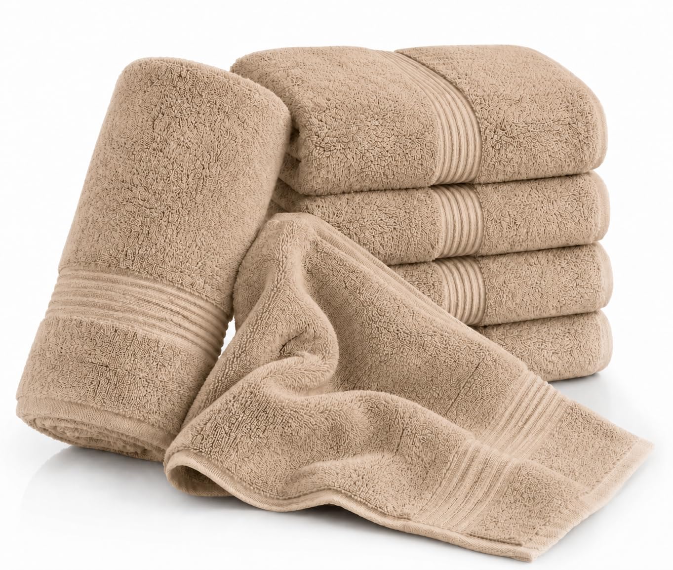 Nod Off Face Cloths Flannels Egyptian Cotton Latte 30x30cm Pack of 2