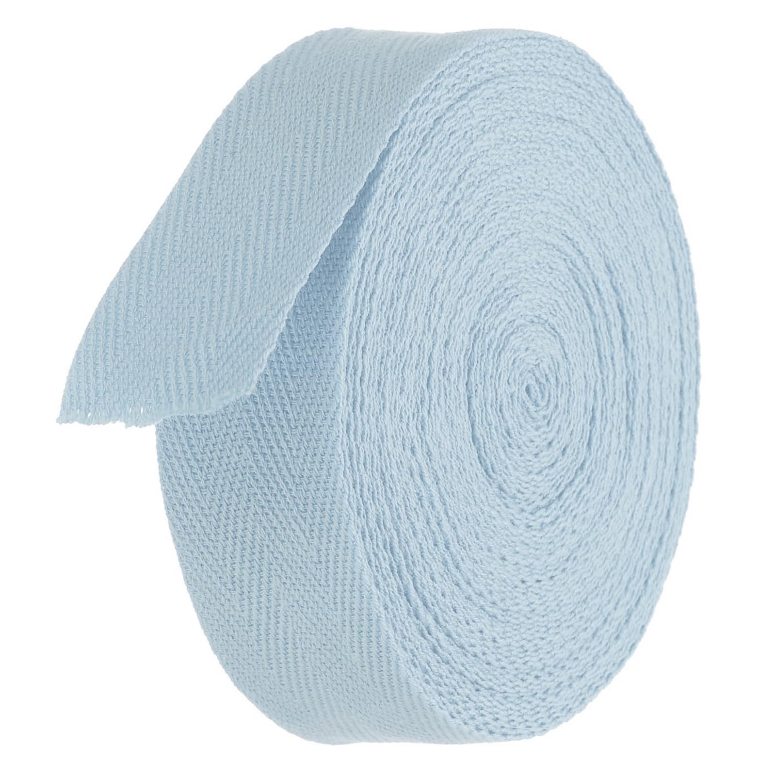 TA-VIGOR Cotton Twill Tape Ribbon 25mm, 10 Yards Bias Binding Tape Bunting Tape Soft Natural Herringbone Webbing Tape Roll for Sewing Dressmaking Gift Wrapping DIY Craft, Lake Blue