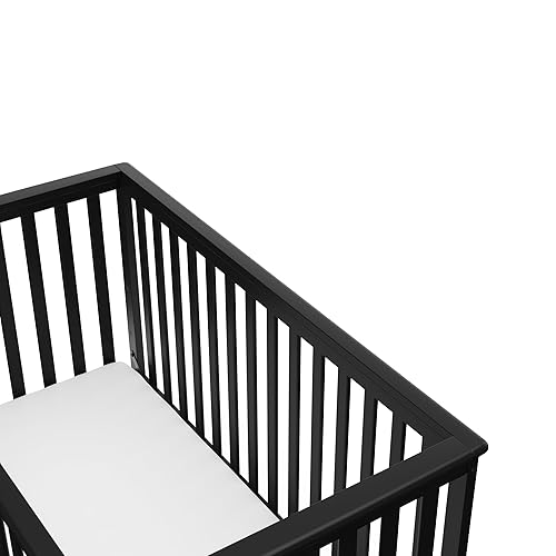 Miniatura 10 de Storkcraft Hillcrest - Cuna convertible 4 en 1 negro - Se convierte en sofá cama cama para niños pequeños y cama de tamaño matrimonial se adapta a
