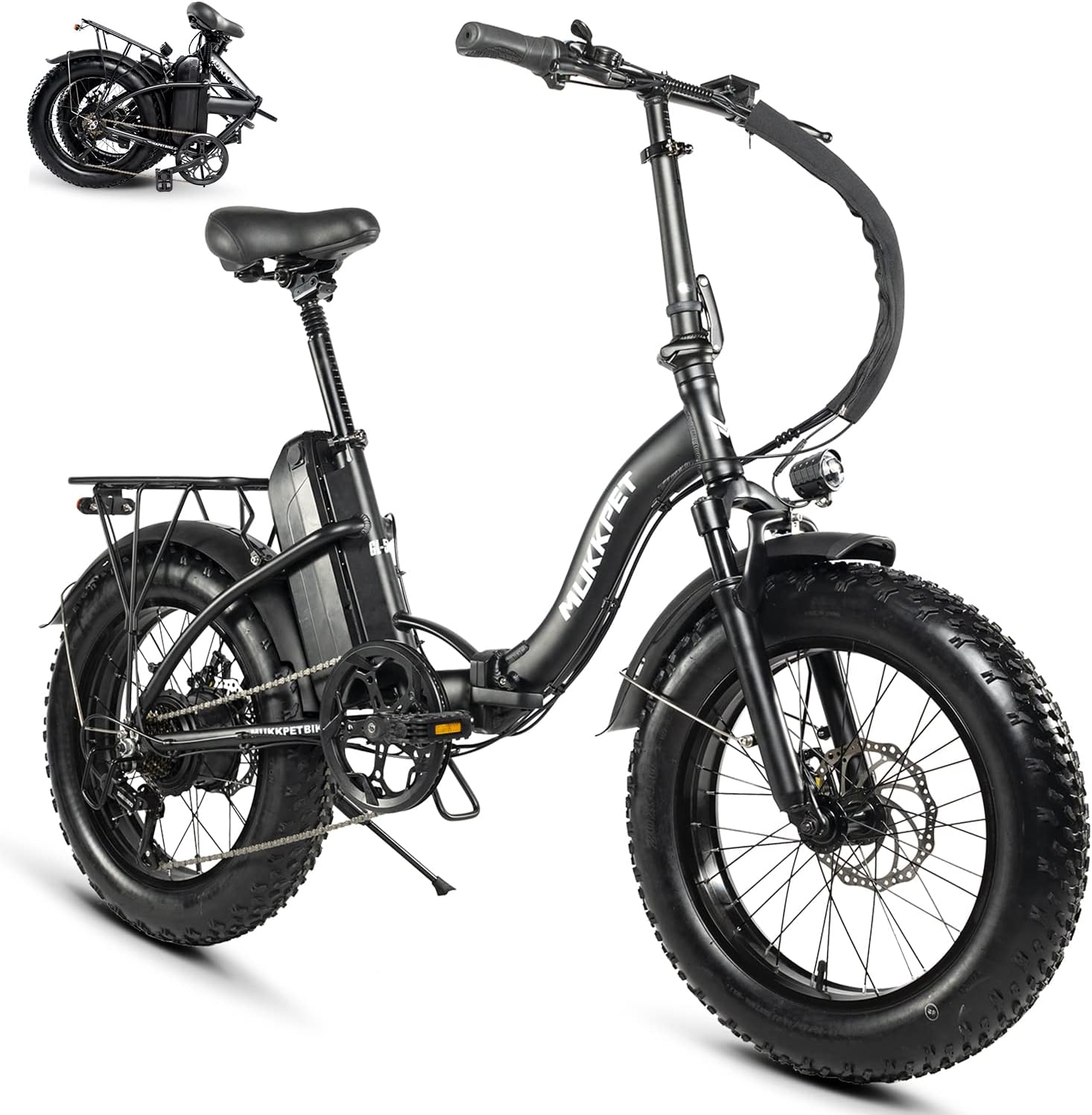 Mukkpet GM/GL Series Ebike, Folding Electric Bike 500W Brushless Motor