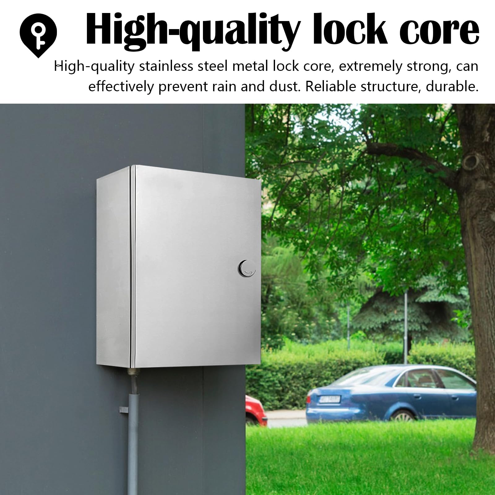 Caja Cuadro Electrico Metalicas Exterior, Caja Eléctrica de Acero Inoxidable Gabinete Eléctrico Caja de Distribución Montada en la pared con Cerradura caja de Conexiones Metálica (40x30x16)