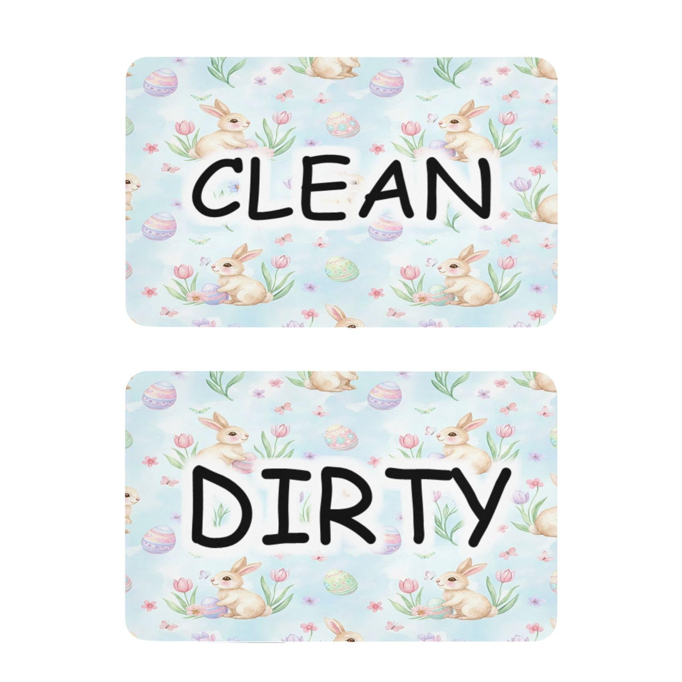 Kutsu Dishwasher Magnet Clean Dirty Sign Indicator, Rabbits Fridge Magnet, Easy to Read, 2 Pack