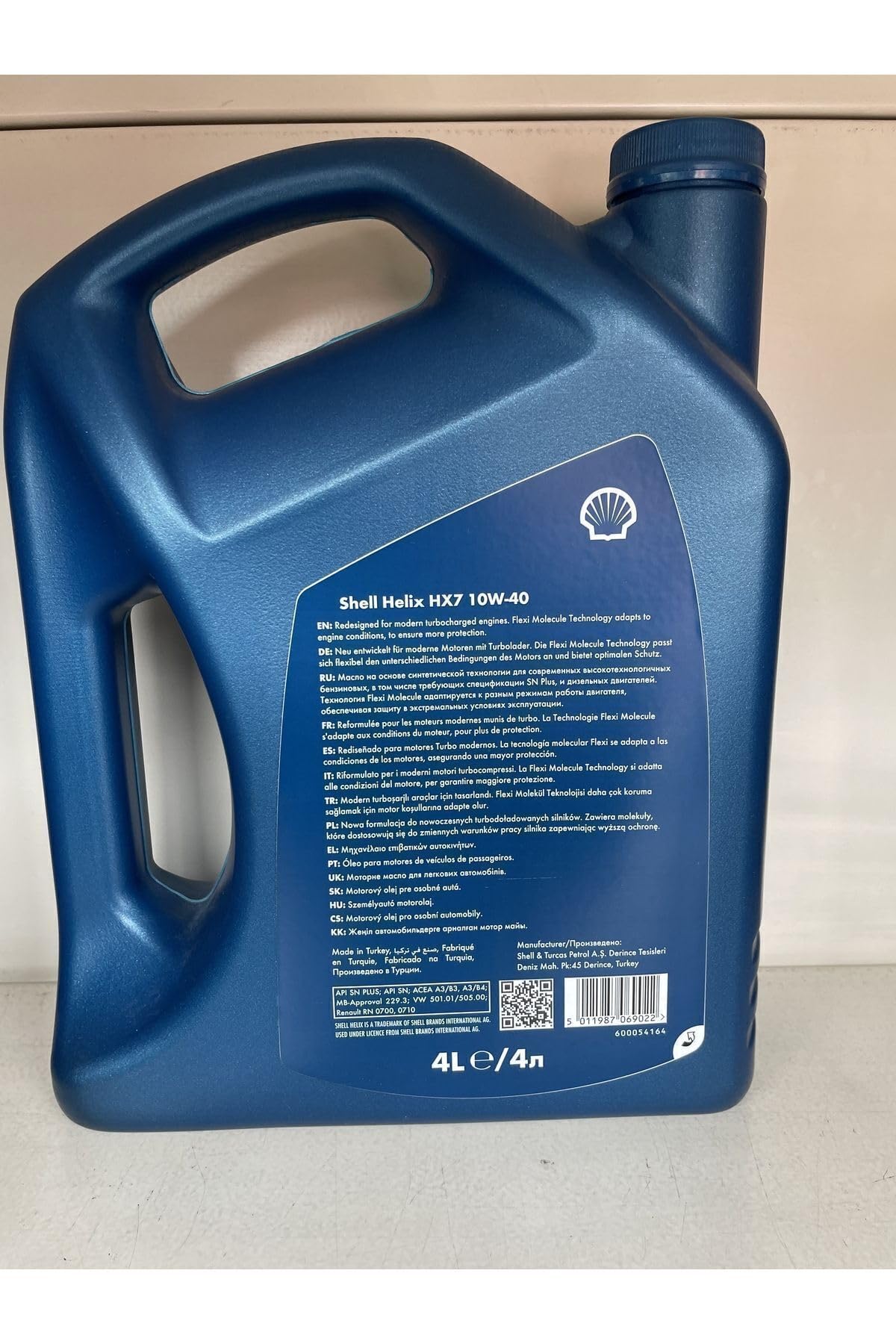 SHELL Helix Hx7 10w/40 4 Litre Üretim 2024
