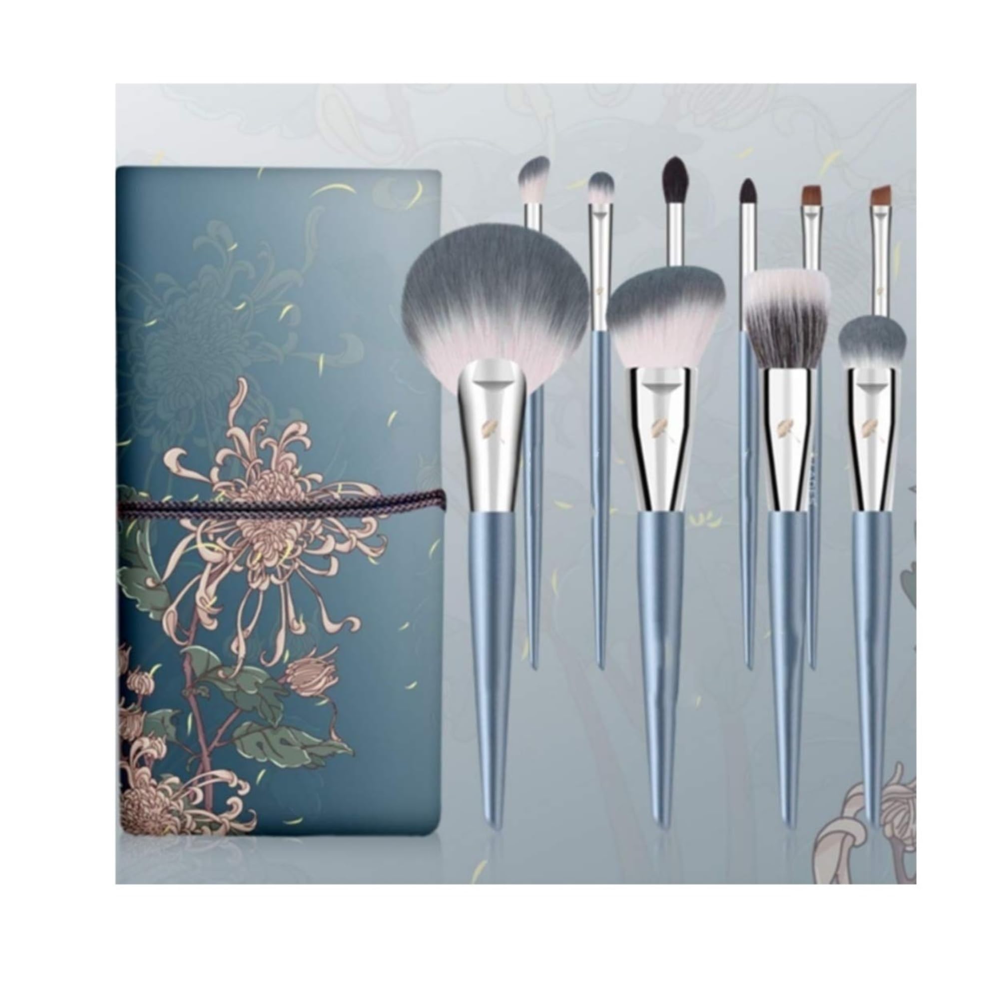 Make-Up-Pinsel-Set, Pinsel-Set, Blau, 10 Professionelle Make-Up-Pinsel Mit Taschen, Nicht Synthetisch, Foundation-Mischung, Rouge, Concealer, Augen-Foundation-Pinsel,