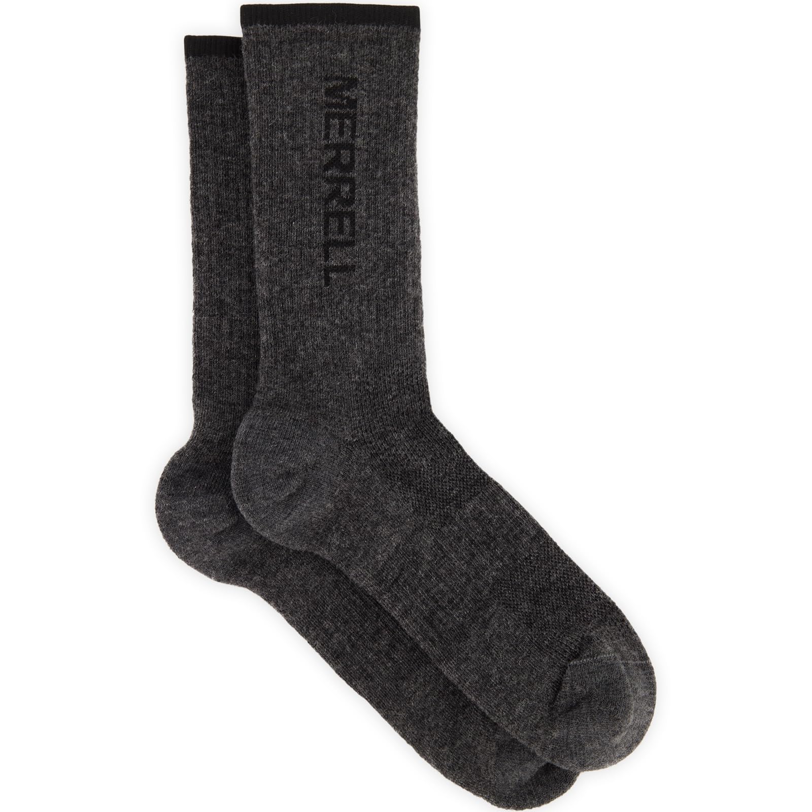 Merrell Unisex's Premium Trail Crew Socks, Performance Merino Wool Hiker with Full Foot Support