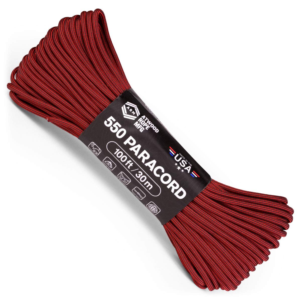 Atwood Rope MFG Color Changing 550 Paracord 100 Feet 7-Strand Core Nylon Parachute Cord Outside Survival Gear Made in USA | Lanyards, Bracelets,