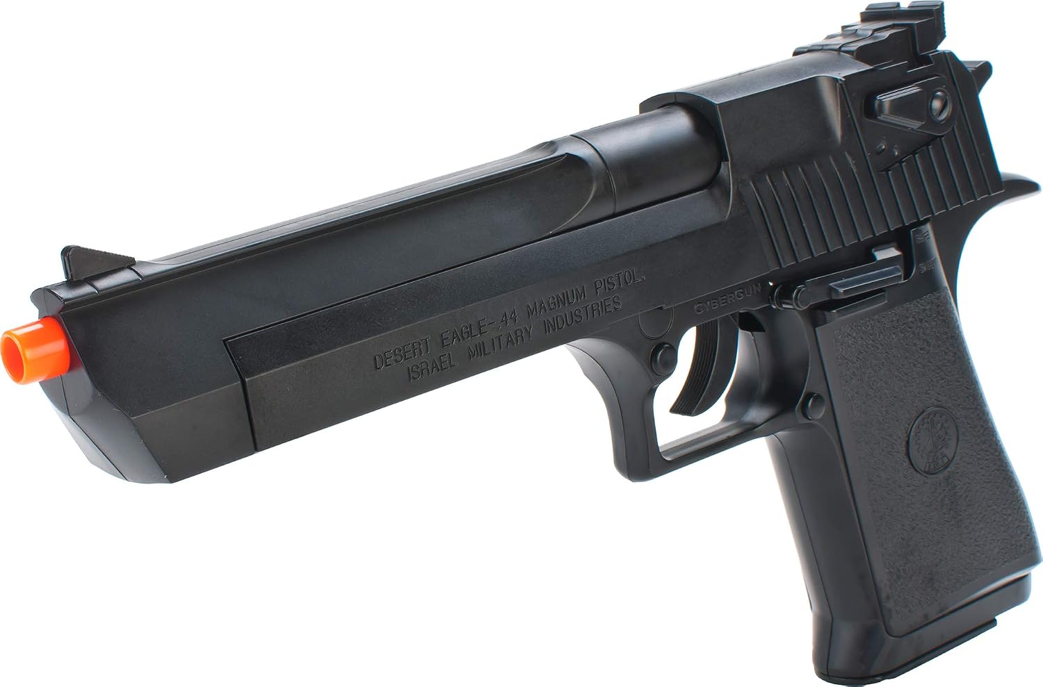 Evike Airsoft - De.sert Eagle Licensed Magnu.m 44 Airsoft PIS.tol (Color: Black w/ 4 Extra Mags & Holster)