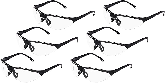 Amazon Basics Anti-Fog Shooting Safety Glasses Eye Protection, Clear Lens, 6-Count