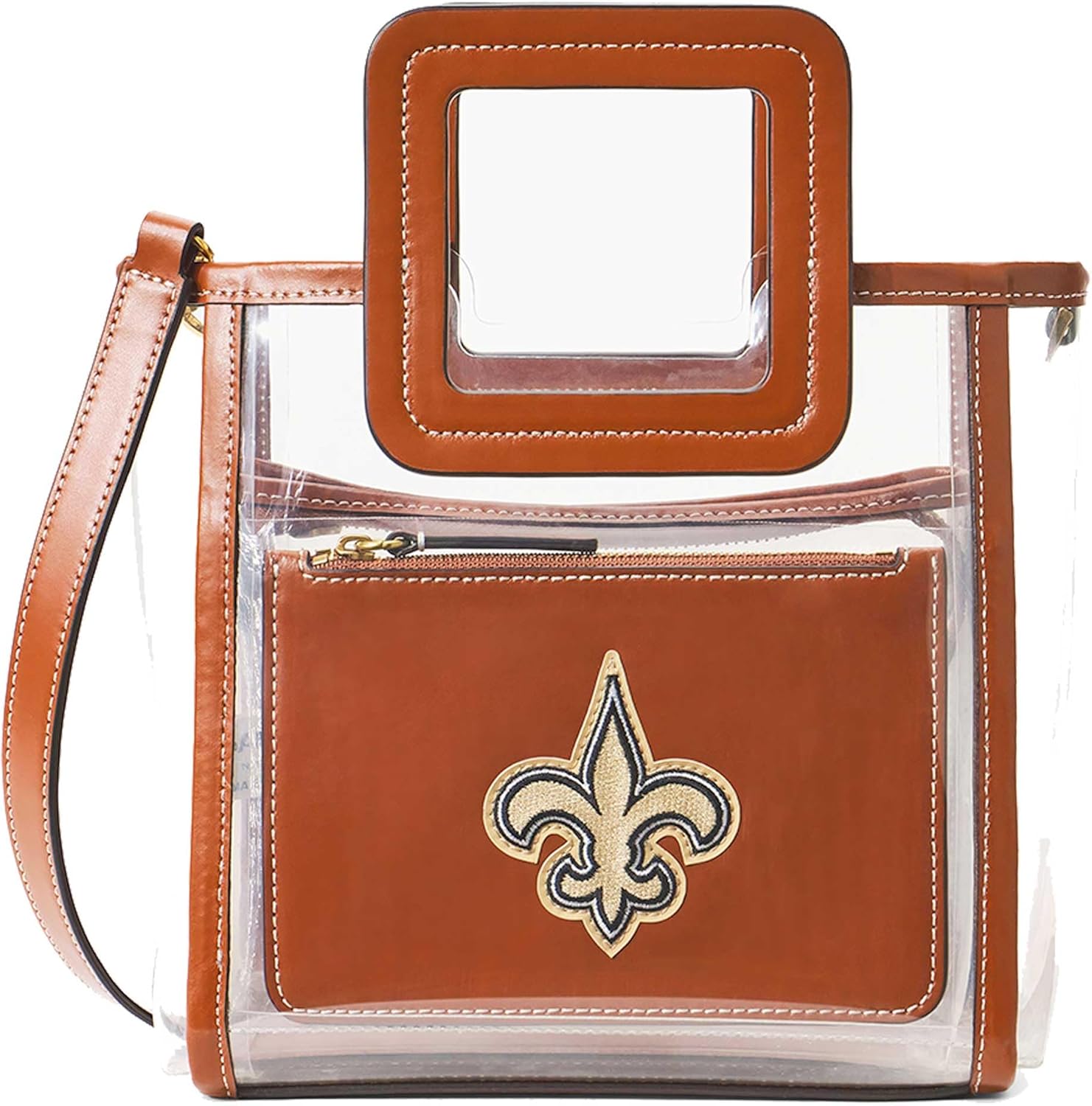 STAUD Women's New Orleans Saints Clear Mini Shirley Bag