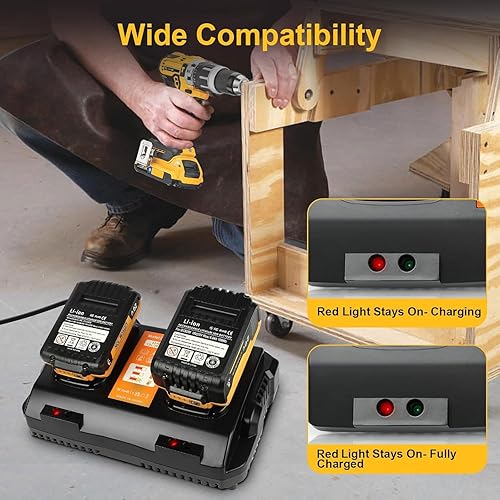 Miniatura 4 de Cargador de batería de 1220 V máximo de repuesto para Dewalt DCB102 compatible con batería de litio de 12 V 20 V máx. DCB124 DCB203 DCB204 DCB606,