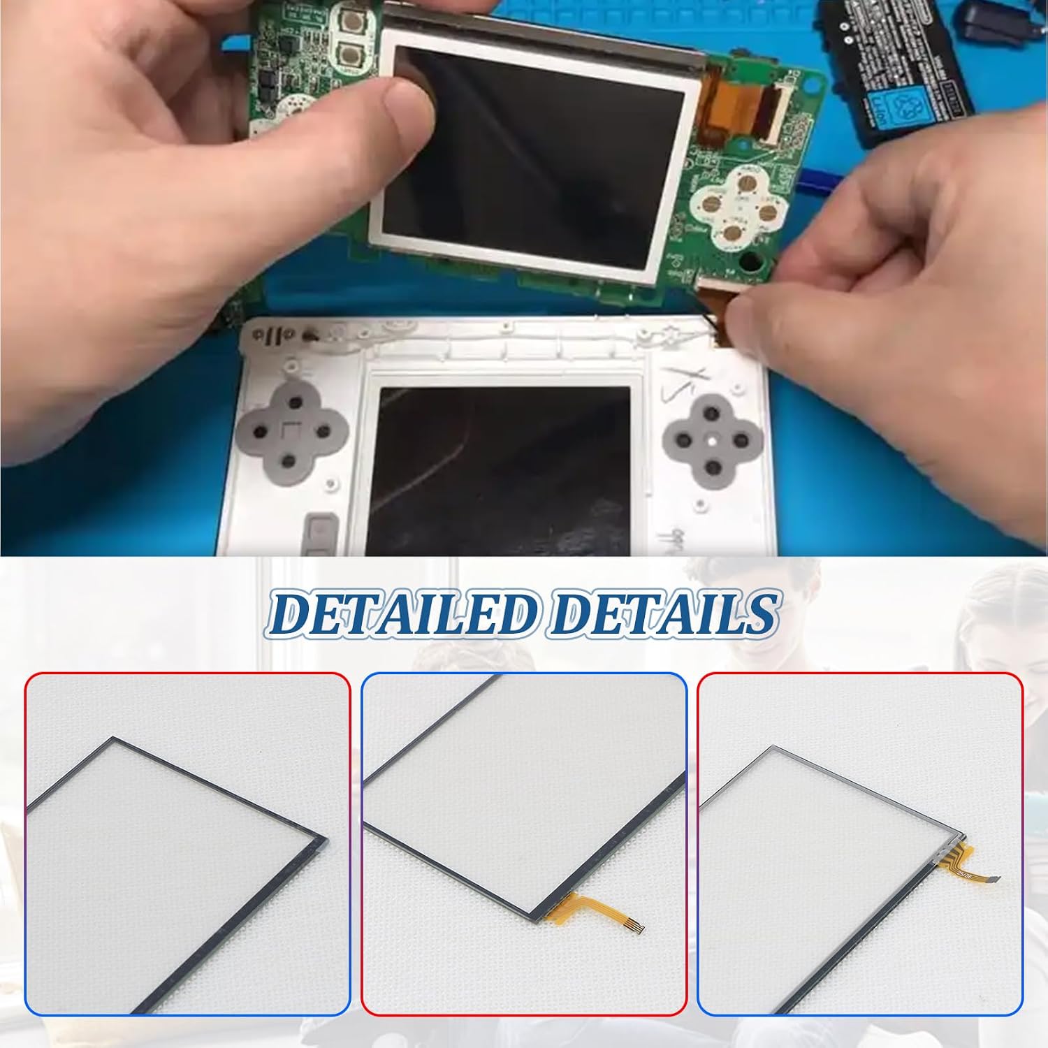 Touch Screen for Nintendo New 3DS XL/LL Bottom Touch Panel Lens Front Outer Glass Digitizer for Nintendo New 3DS XL/LL Replacement Parts with Kit(Not Include LCD)
