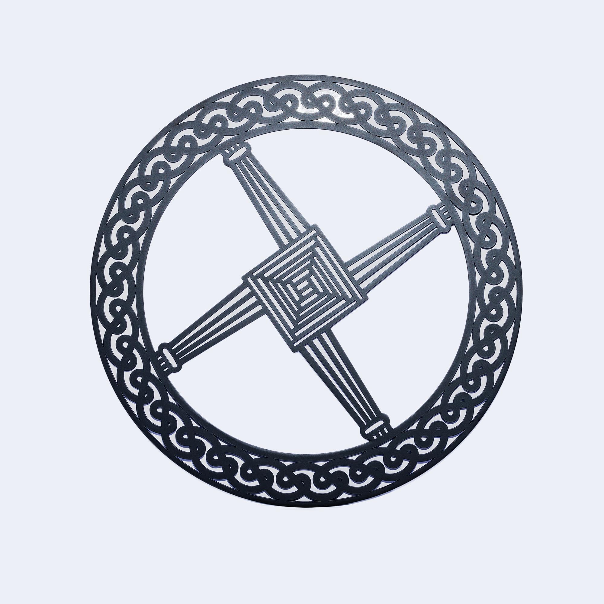 Exclusively Irish St Brigit's Cross Irish Round-Shaped Wall Hang Celtic Housewarming Decoration, Black, 30L x 30W cm - Image 2