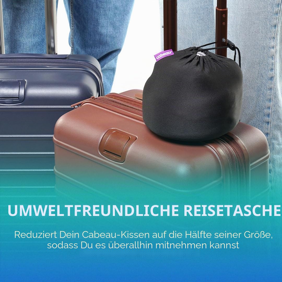 Cabeau Evolution Earth Reisekissen aus luxuriösem Memory-Schaum, das Beste Reisekissen mit 360-Grad-Kopfstütze, Hals und Kinn (Wind)