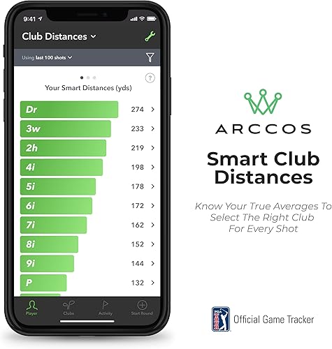 Miniatura 7 de Arccos Smart Sensors sistema automático de seguimiento de juegos de golf, telémetro GPS alimentado por IA y distancias de club inteligente