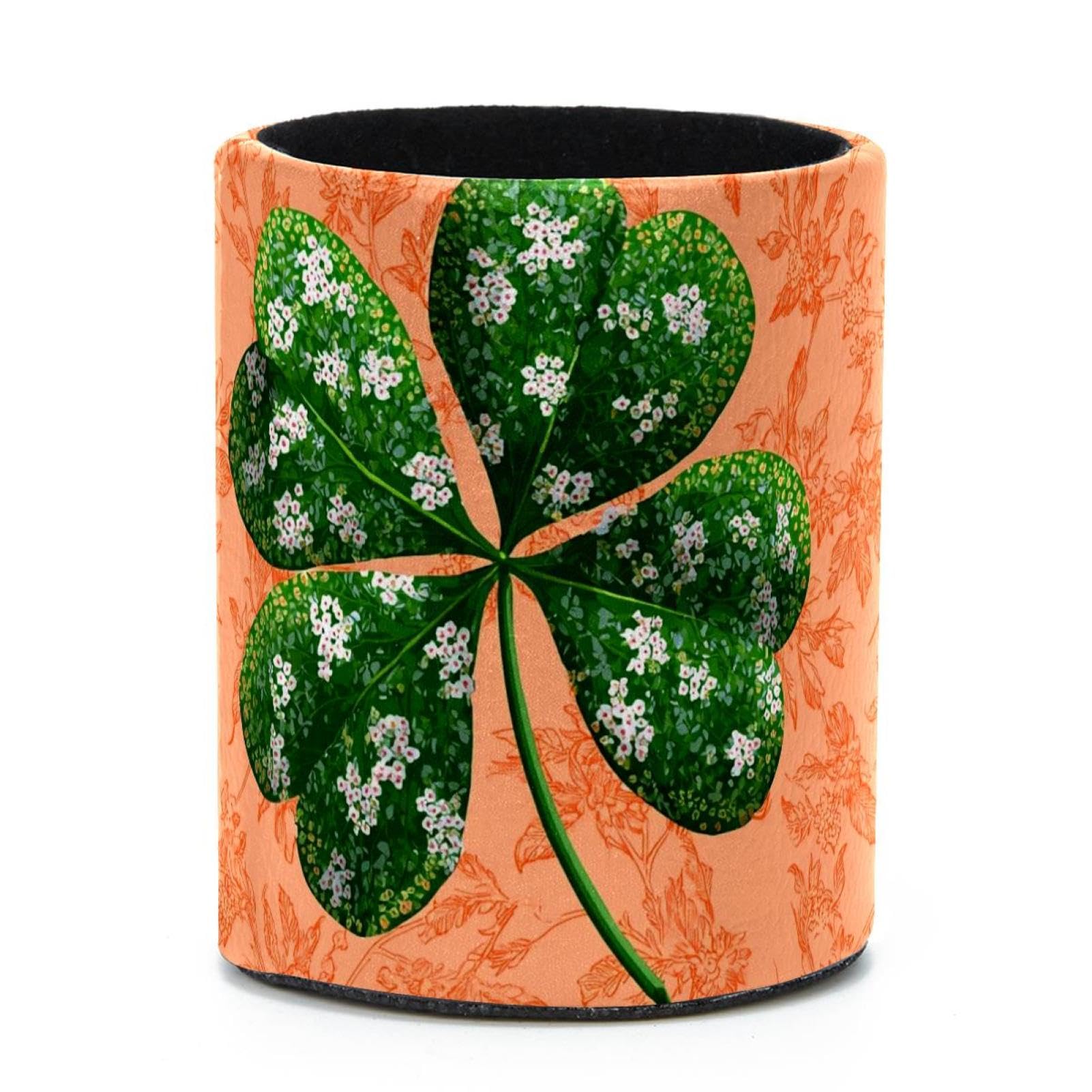 VAPOKF Round Pencil Holders for Desk, Shamrock Pen Holders Pen Pot Makeup Brushes Storage Desktop Stationery Supplies Organiser for Home Office