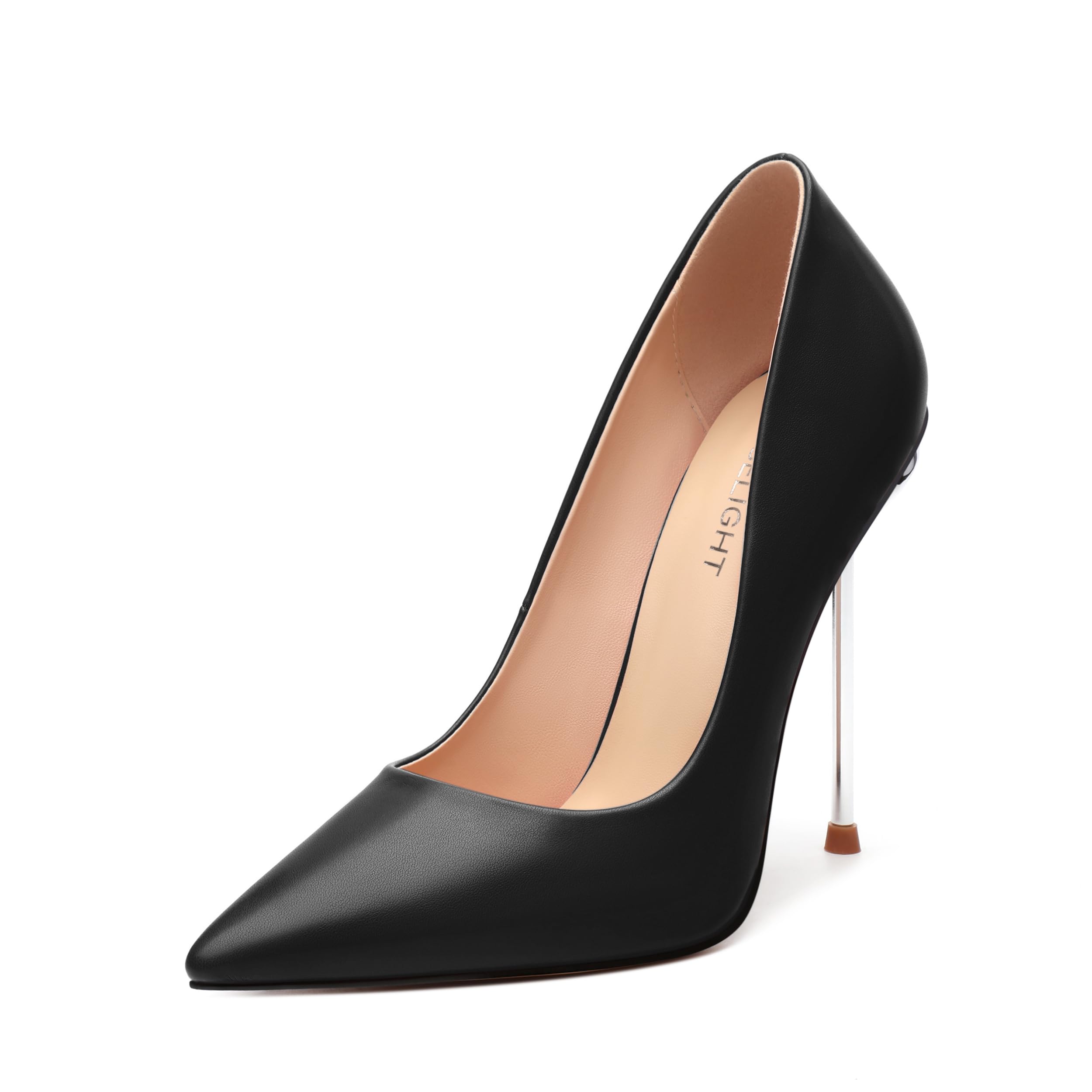 AMBELIGHT High Heels Pumps for Women Stiletto Pointed Closed Toe Slip on Sexy Classic Elegant Dressy Shoes