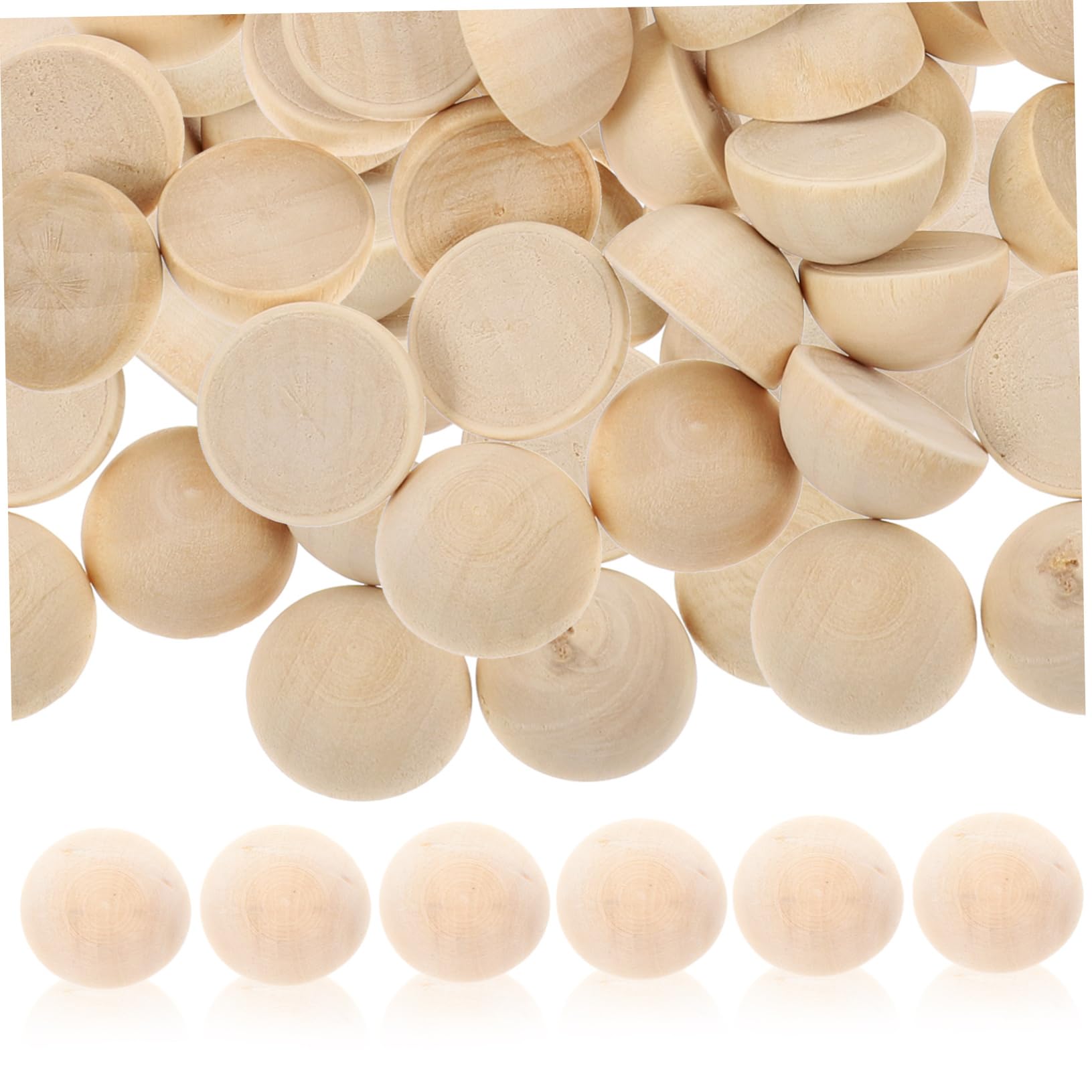 Mezze Sfere Artigianali in Legno Naturale per Fai da Te 100 Pezzi 20Mm per Decorazioni e Creazioni