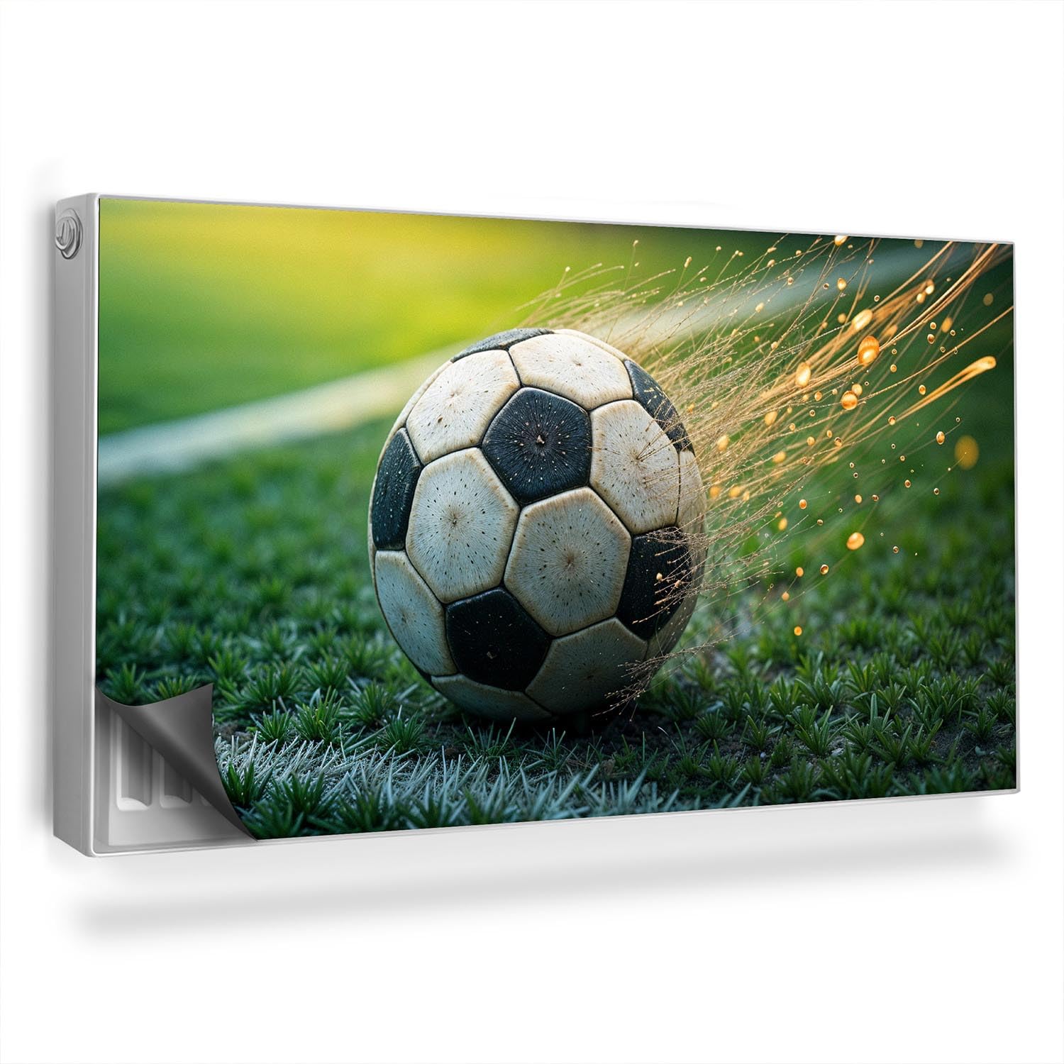 Cache radiateur magnétique 110x60 cm décor terrain de football pour salon et cuisine