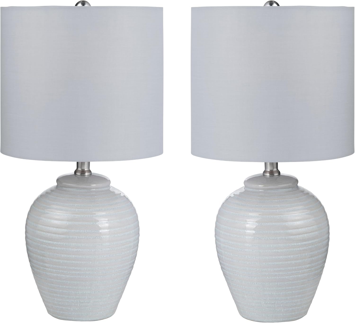 Crestview Collection Set of 2-20" H Ceramic Table Lamp W/Shade (Blue)