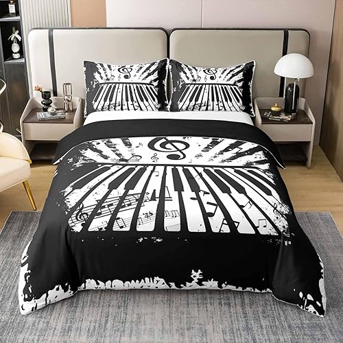 Miniatura 25 de Juego de ropa de cama de cinta musical retro, tamaño matrimonial, radios vintage, 100% algodón, funda de edredón de casete de audio de los años 80,