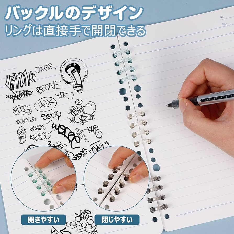 るずりーふ Amazon | ZiSyouMa ルーズリーフ リング 12本セット 穴径12mm A4