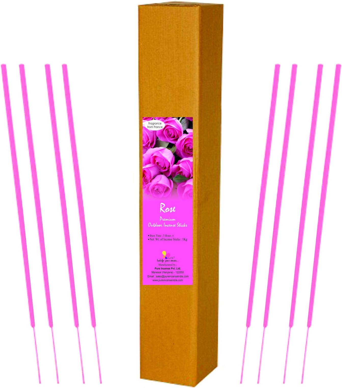 Pure Incense 20 Inch/Party Garden Incense Sticks - Rose - 1Kg
