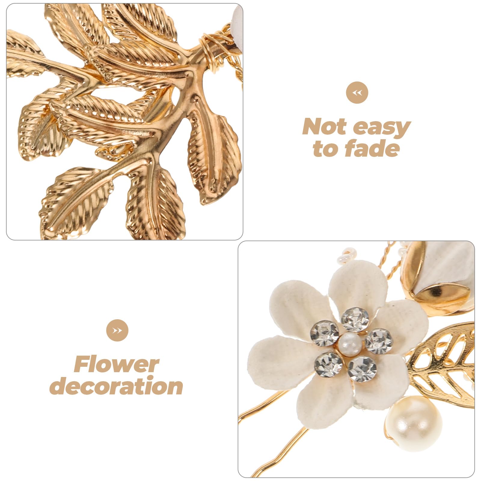 NUOBESTY 4Pcs Wedding Hair Clip Comb Handmade Bridal Hair Clip Pearl Floral Amazon.com : NUOBESTY 4Pcs Wedding Hair Clip Comb Handmade  main image 3