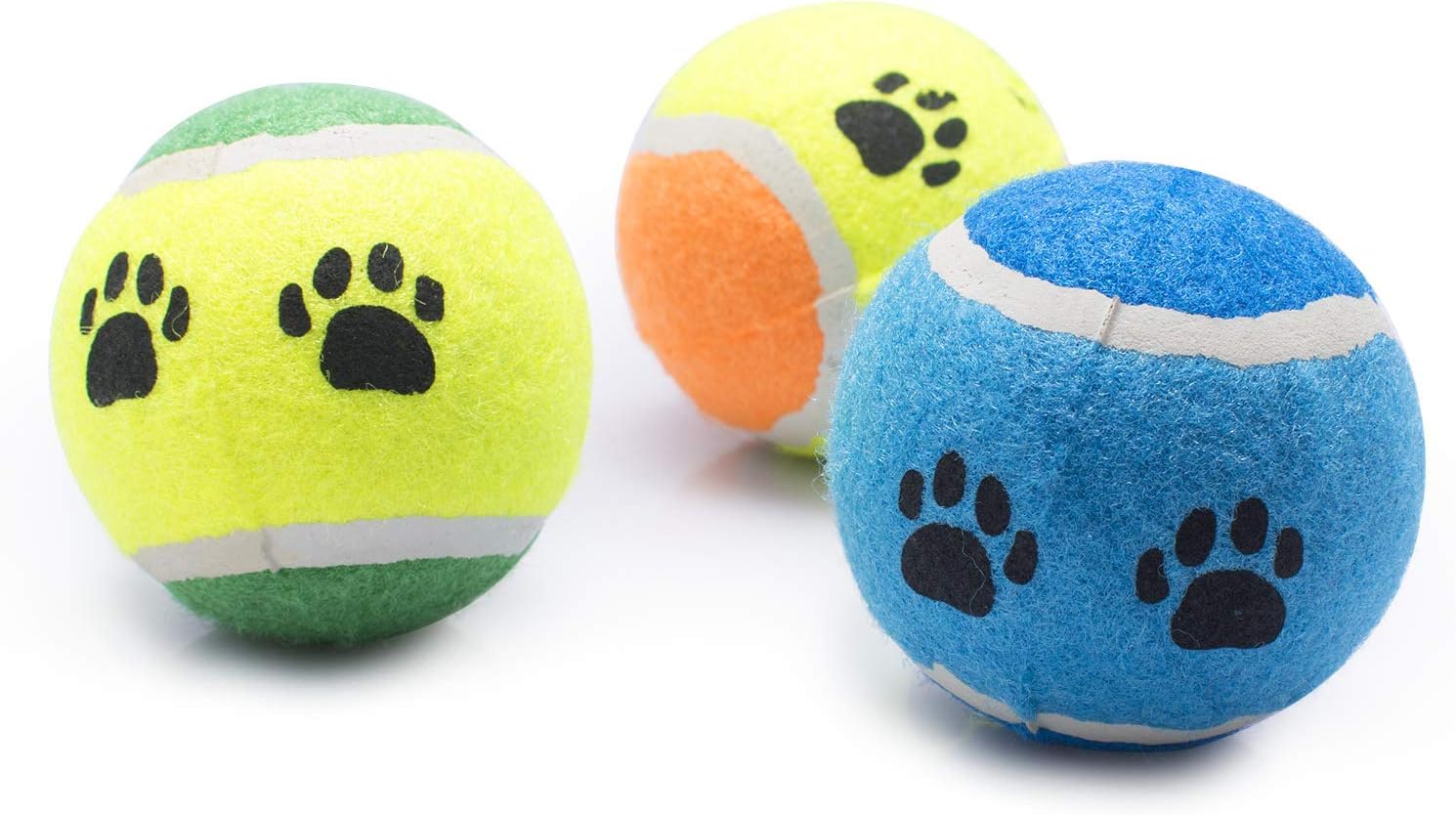 Petaste CWWJ014 Dog Balls Toy, Dog Tennis Ball Rubber Balls for Puppy Training Play, Pack of 3