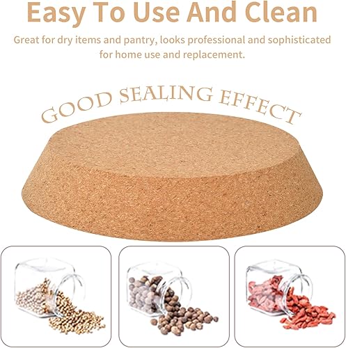 Miniatura 5 de 4 tapas de corcho grandes para tarros de madera con frascos sellos de goma tapas de botellas de corcho tapas de almacenamiento para cocina recuerdos