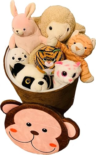 Miniatura 7 de Storl Taburete organizador de almacenamiento para juguetes y tela y taburete para niños (árbol, 12 ancho x 13 alto)