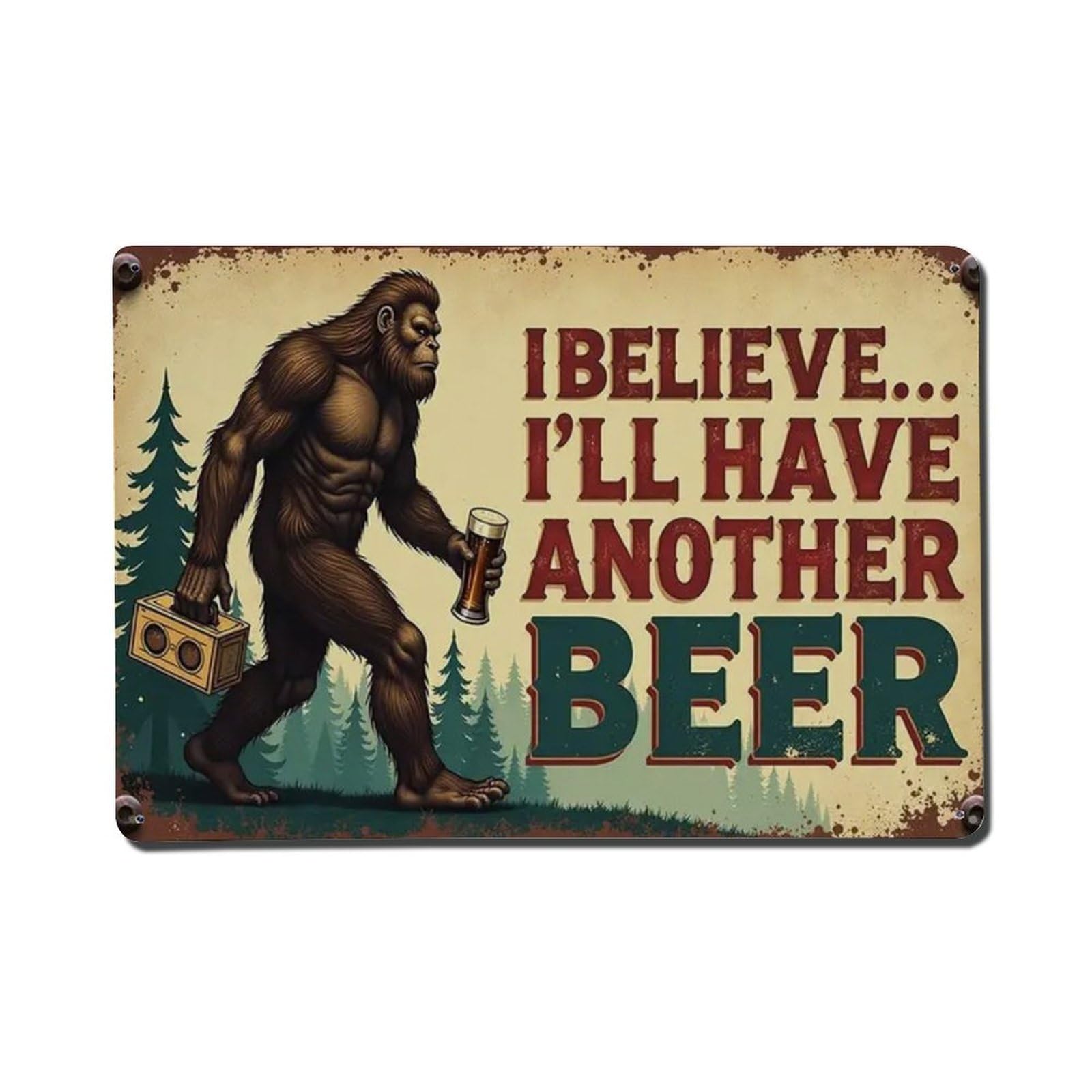 I Believe I'll Have Another Beer Tin Sign Vintage Metal Sign Home Bar Garden Wall Decor Metal Poster 8x8 Inch