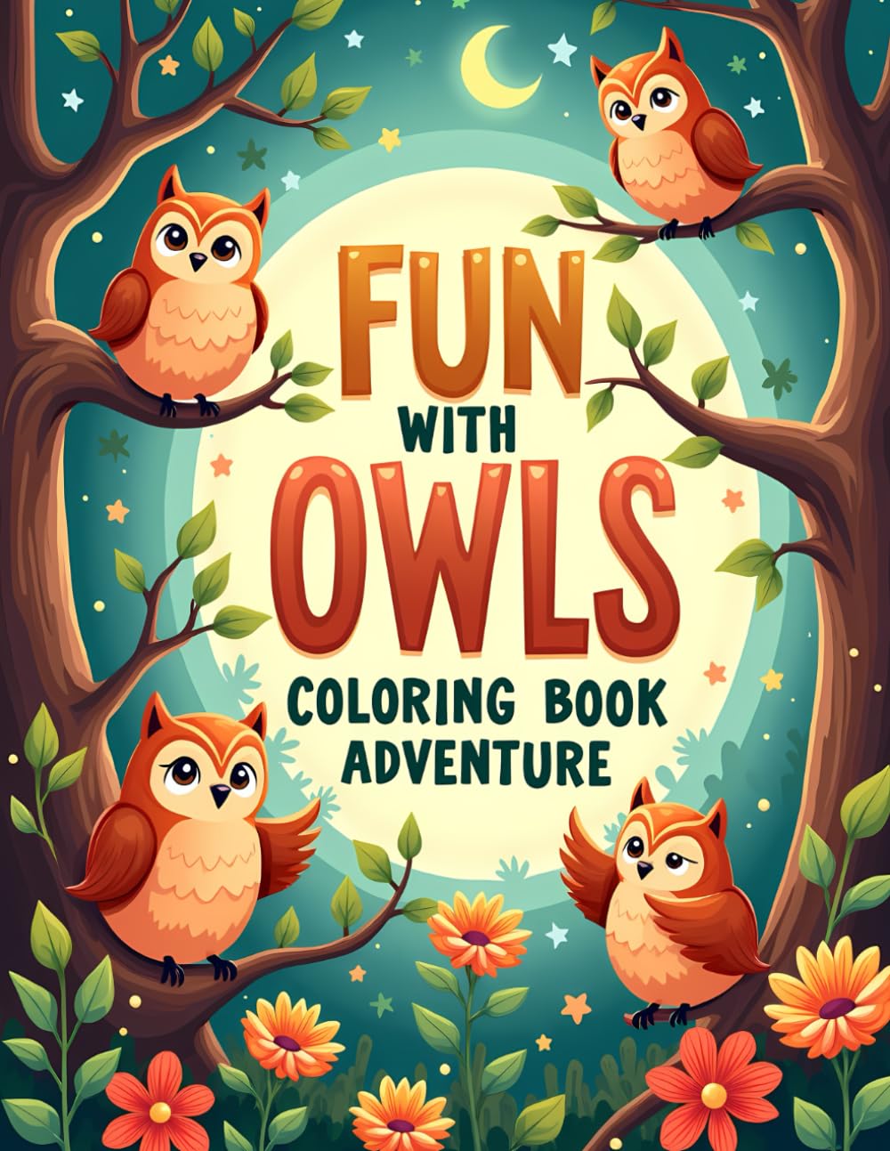 FUN WITH OWLS COLORING ADVENTURE: Cute and Fun Owl Coloring Book for Kids Ages 4–8