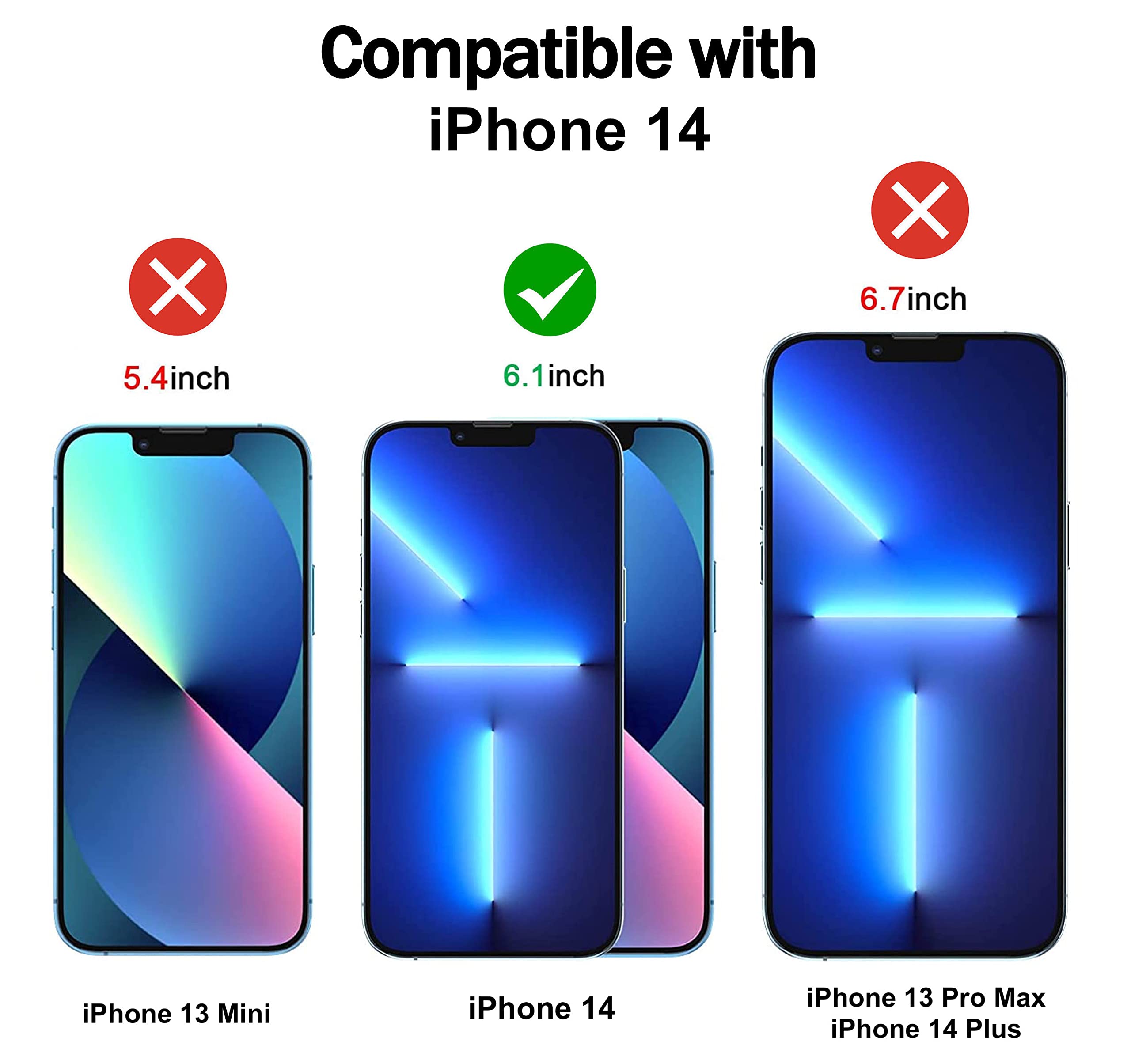 Pellicole Vetro Temperato FUNCAT Per IPhone 13/13 Pro/14 - 3 Pezzi Con Posizionamento Automatico