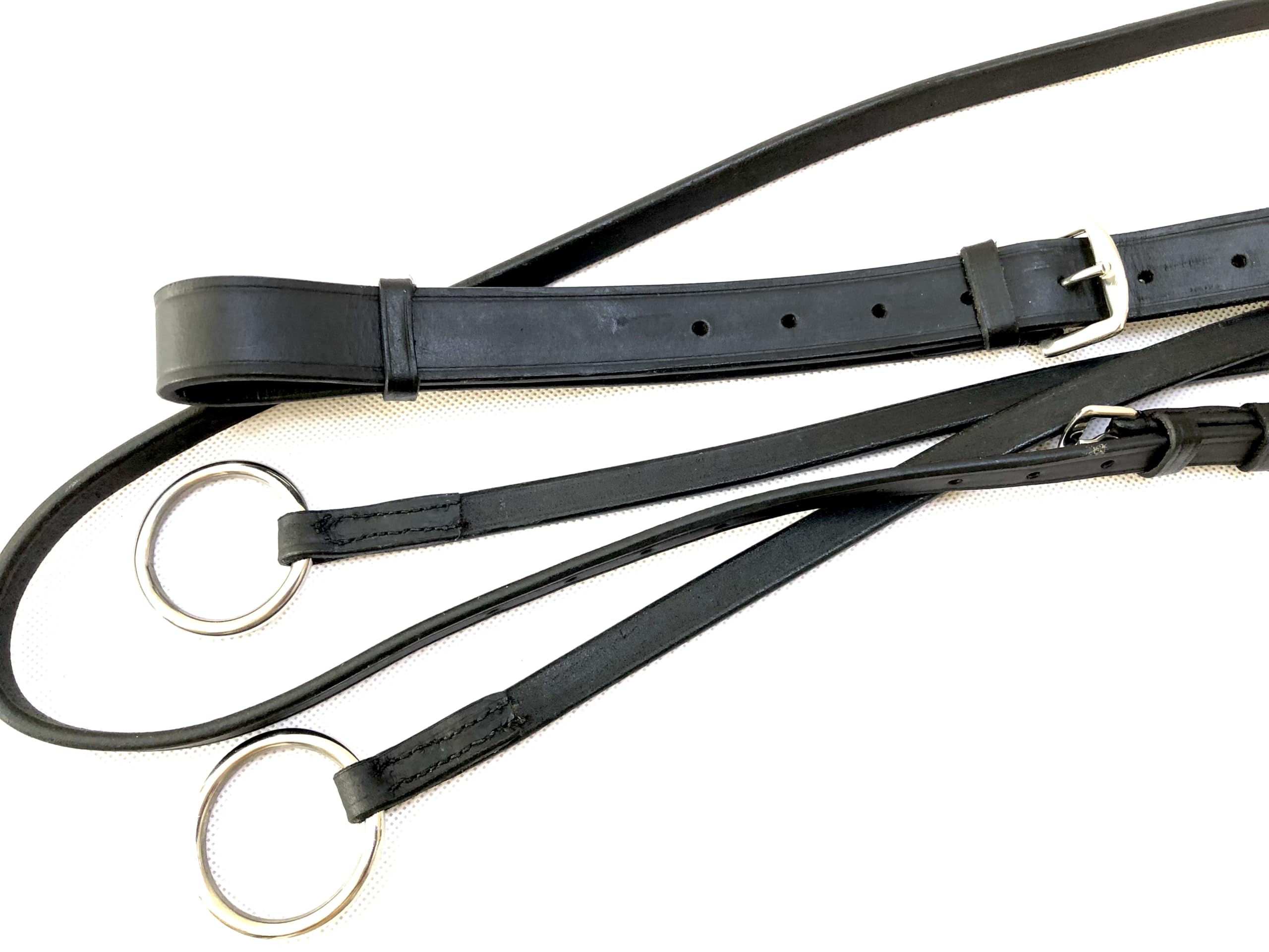 New Leather Running Martingale Stainless Steel Hardware Black Full (BLACK, XFULL)