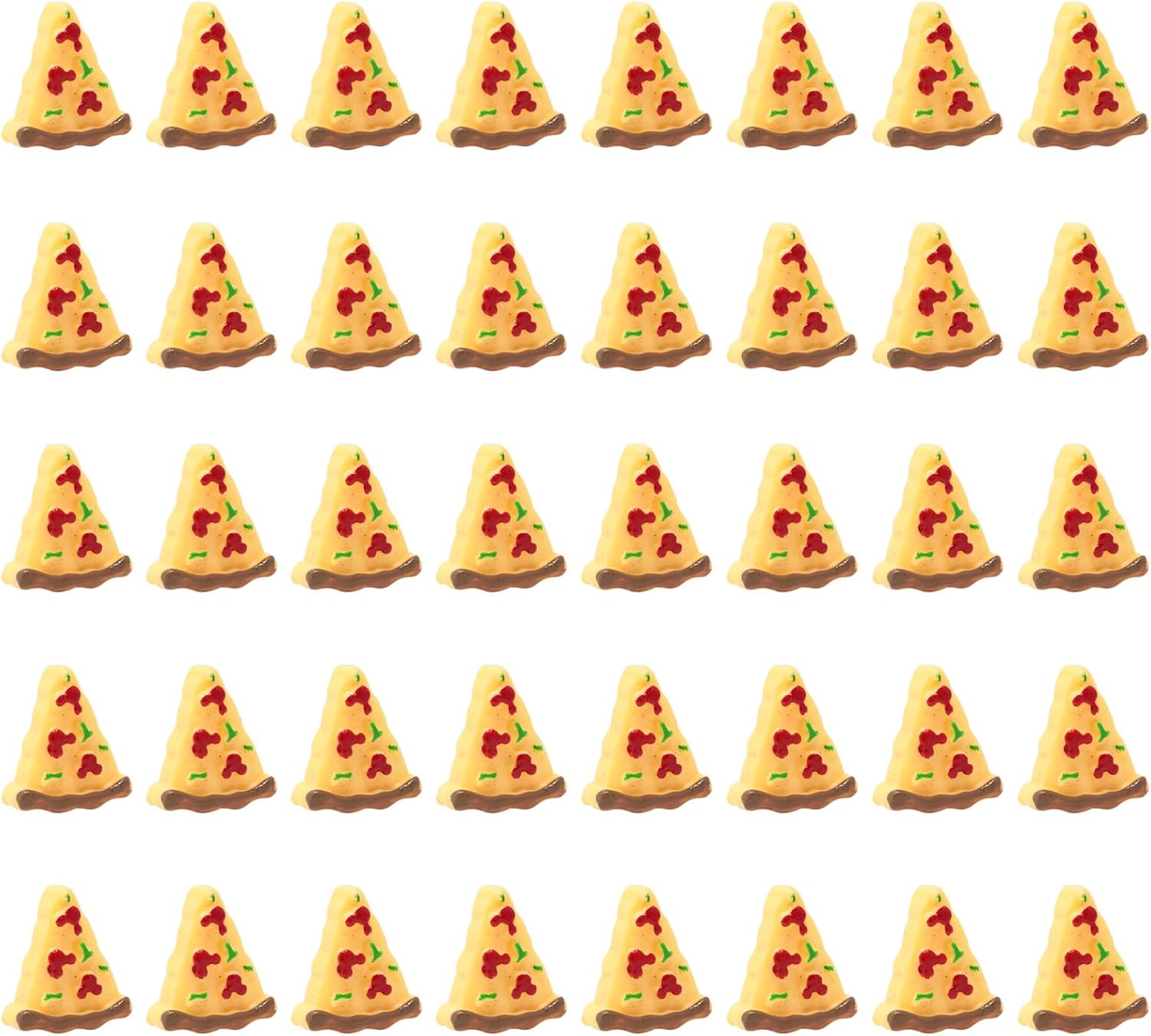 Honbay 40PCS Simulated Delicious Pizza Flatback Resin Charms Imitation Food Triangle Pizza Slime Charms Cheese Slice Baking Resin Embellishments Pizza Cake Resin Cabochons Decoration Accessories